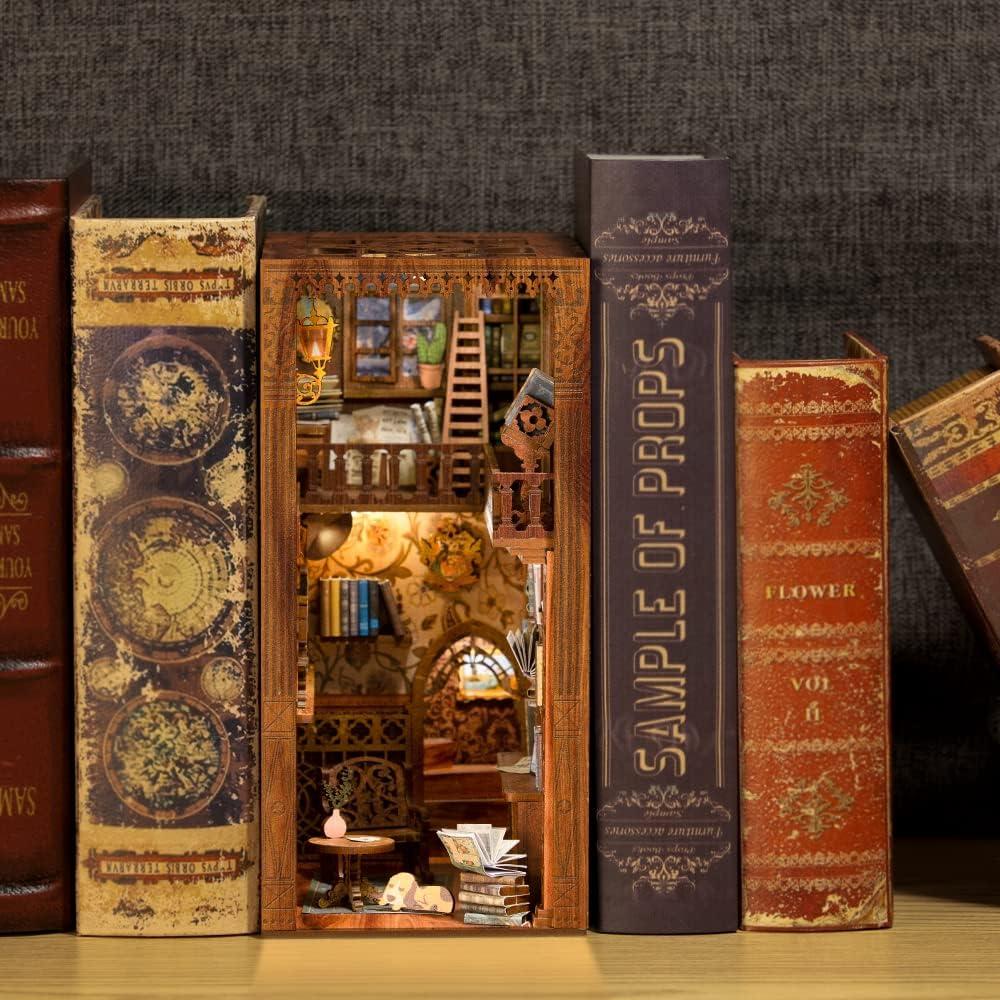 image:imageCUTEBEE DIY Miniature House Kit Dollhouse Book Nook Kit Tiny House Library Mini Home Model Building Rose Garden Gift Kit Creative Birthday Gift Idea Party Favor