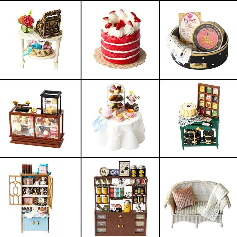 image:imageCUTEBEE DIY Miniature House Kit Dollhouse Book Nook Kit Tiny House Mini Home Bookshelf Decor Model Building Rose Garden Party Favor Gift Creative Room for Birthday Gift Idea
