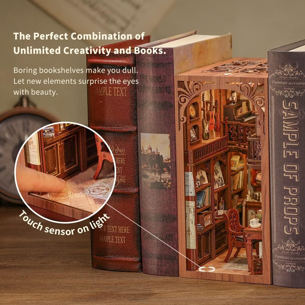 image:imageCUTEBEE DIY Miniature House Kit Dollhouse Book Nook Kit Tiny House Mini Home Bookshelf Decor Model Building Rose Garden Party Favor Gift Creative Room for Birthday Gift Idea
