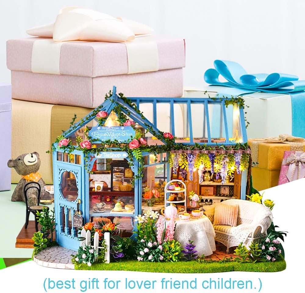 image:imageCUTEBEE DIY Miniature House Kit Dollhouse Tiny House Mini Home Model Building Rose Garden Gift Kit Creative Party Favor Birthday Gift Idea