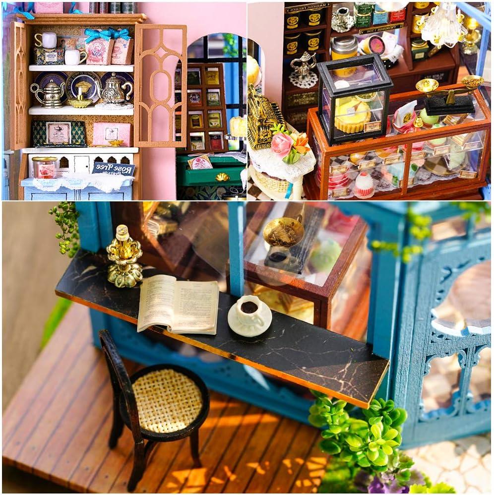 image:imageCUTEBEE DIY Miniature House Kit Magic Book Nook Dollhouse Kit Tiny House Mini Home Model Building Rose Garden Gift Creative Party Favor Birthday Gift