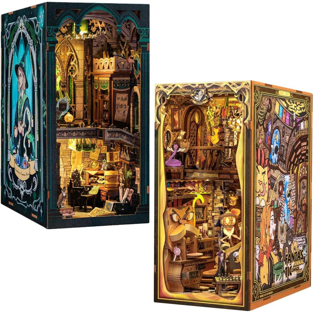 image:imageCUTEBEE Book Nook Kit DIY Miniature House Kit Dollhouse Booknook for Adults and Teens Tiny Magic House Bookshelf Room Decor Model Build Halloween Idea