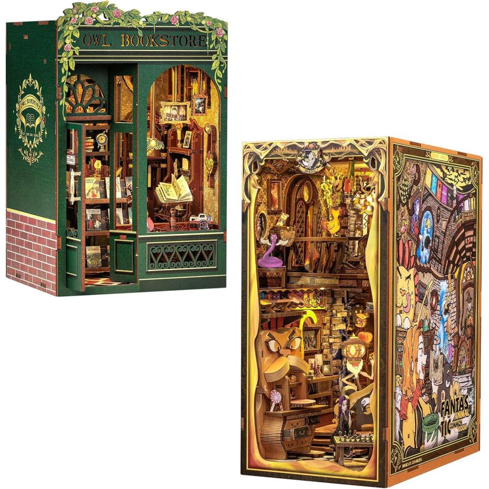 image:imageCUTEBEE Book Nook Kit  DIY Miniature House Magic Dollhouse Kit for Adults Teens Fantastic Booknook Bookshelf Decor Beasts Alley Model Build
