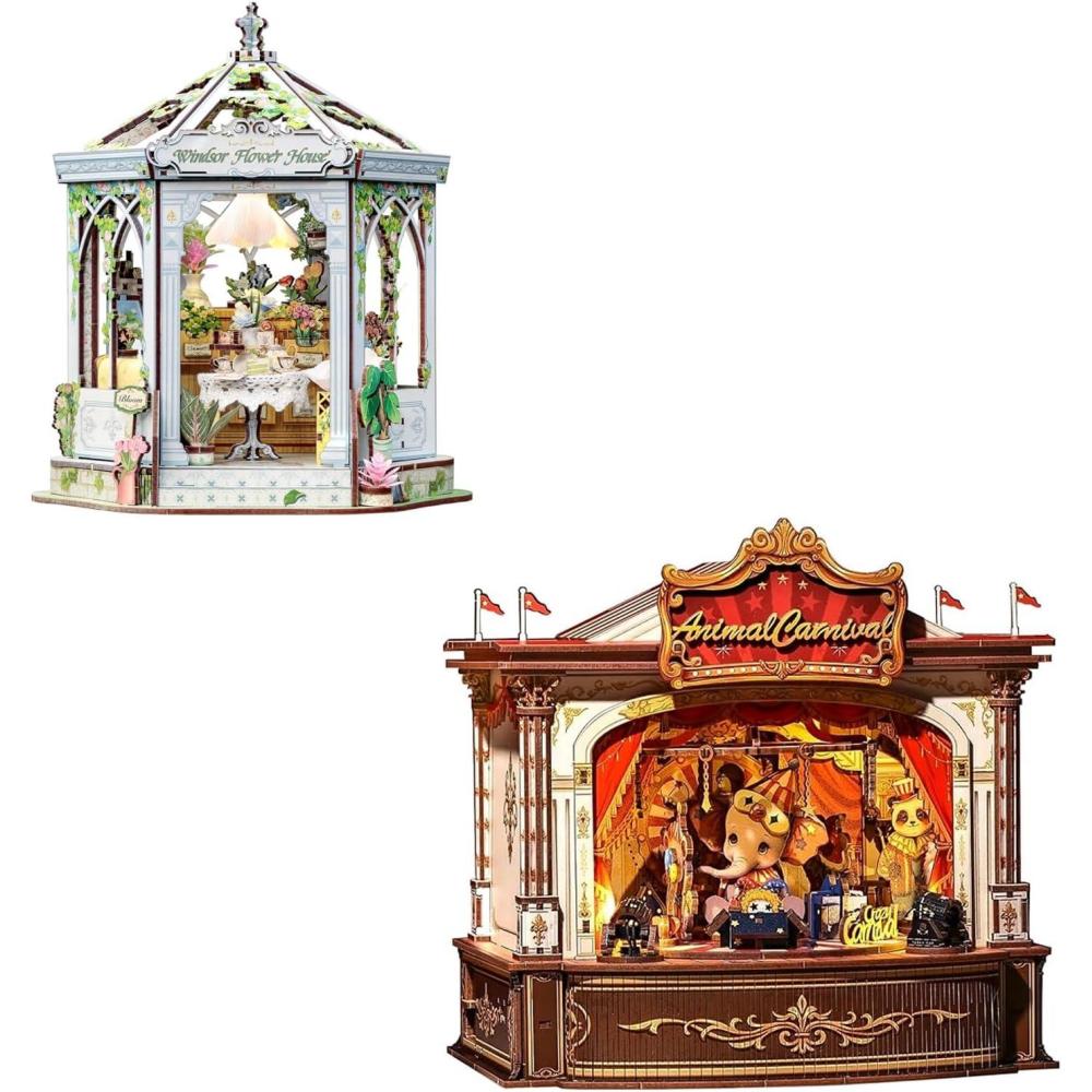 image:imageCUTEBEE Book Nook Kit Flower House Florist DIY Dollhouse Miniature House Kit 3D Wooden Puzzle Model Building Set Bookshelf Room Decor DIY Craft Gifts for Adults Teens 14 Windsor Flower House
