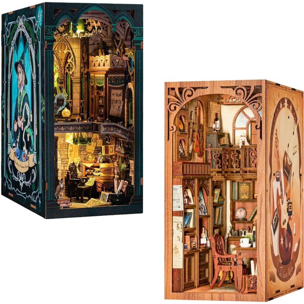 image:imageCUTEBEE Book Nook Kit Booknook for Adults and Teens Miniature House Kit Tiny Magic House Bookshelf Insert Room Decor Model Build Gifts for Friends and Family