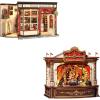image:imageCUTEBEE 3D Puzzles Wooden Theater for Adults  DIY Music Box Rotating Miniature House Kit Model Building Set with LED Light Home Bookshelf Decor Unique Birthday Gifts