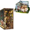 image:imageCUTEBEE DIY Book Nook Kit DIY Dollhouse Booknook Kit Bookshelf Insert Decor Alley Bookends Model BuildCreativity Kit with LED LightMagic PharmacistRose Garden Tea House