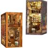 image:imageCUTEBEE DIY Book Nook Kit for Adults Bookshelf Insert DIY Miniature House Kit Booknook Bookend Stand Bookcase Model Build Decor Alley with LED Light