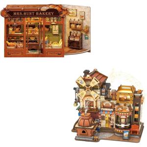 CUTEBEE 3D Wooden Puzzles for Adults – Bread Factory Bakery Wooden Mechanical Model DIY Building Kit with Music and Lights, Bookshelf Decor, 576pcs DIY Craft Gifts for Adults