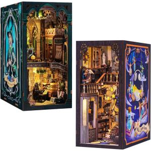 CUTEBEE Book Nook Kit – DIY Dollhouse Miniature House Kit Booknook for Adults and Teens, Tiny Magic House Bookshelf Insert Room Decor Model Build Gifts for Friends and Family