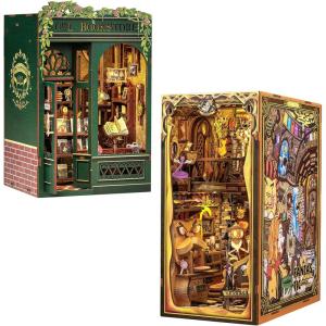 CUTEBEE Book Nook Kit – DIY Miniature House Magic Dollhouse Kit for Adults Teens, Fantastic Booknook Bookshelf Decor Beasts Alley Model Build