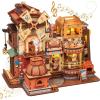 image:imageCUTEBEE 3D Wooden Model Building Kit Music Box  DIY Diorama Kit with LED Light Music Atomization Smoke TypeC Power amp 360 Rotating Display Home Decor Gifts for Teens amp Adults Bread Factory