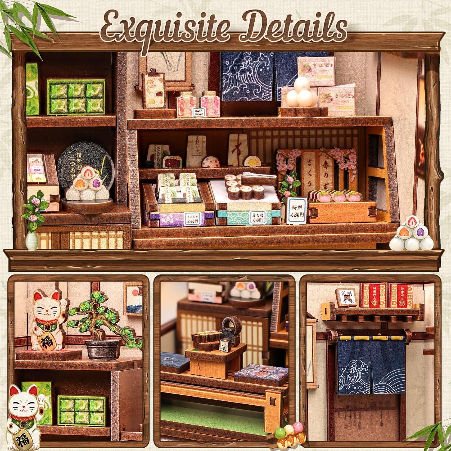 image:imageCUTEBEE Book Nook Kit DIY Miniature House Coffee Shop Dollhouse Kit for Adults and Teens Booknook Tiny House Bookshelf Decor 3D Wooden Puzzle Gifts for Family Friends
