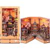 image:imageCUTEBEE 3D Wooden Model Building Kit  DIY Diorama Kit Japanese Kyoto Street Book Nook Kit LED Warm Light Miniature House 3D Wooden Puzzle for AdultsCreative Festival Gifts Twilight Sakura Path