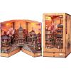 image:imageCUTEBEE Book Nook Kit  DIY Miniature House Diorama Kit for Adults Japanese Kyoto Street Booknook Twilight Sakura Path 3D Wooden Puzzle Bookshelf Insert FoldOut Dollhouse Decor Gift
